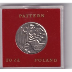 POLONIA  20  Złotych 1980  LOPDZ flag PROBA/PATTERN/ESSAI/PROVA  In confezione originale